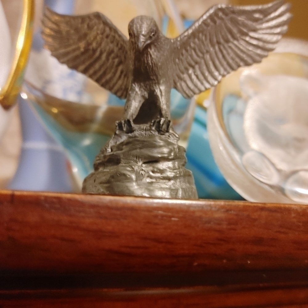 Pewter Bald Eagle - Made in the USA - Handcrafted - 4 1/2" Tall / 4" Wide